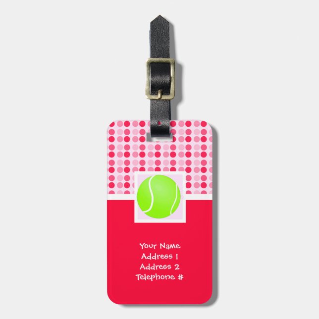 Cute Tennis Ball Luggage Tag (Front Vertical)