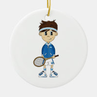 Cute Tennis Boy Ornament