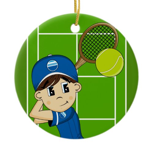 Cute Tennis Boy Ornament