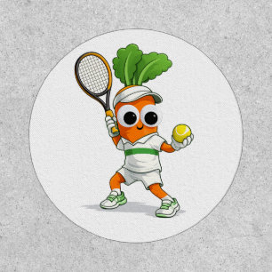 Cute Tennis Carrot – Funny Sports Mascot Patch