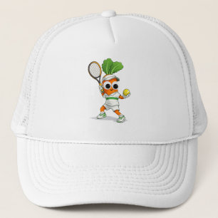 Cute Tennis Carrot – Funny Sports Mascot Trucker Hat