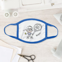 Cute tennis cartoon boy's face mask for kids