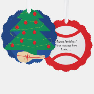 Cute tennis Christmas ornament card with envelope