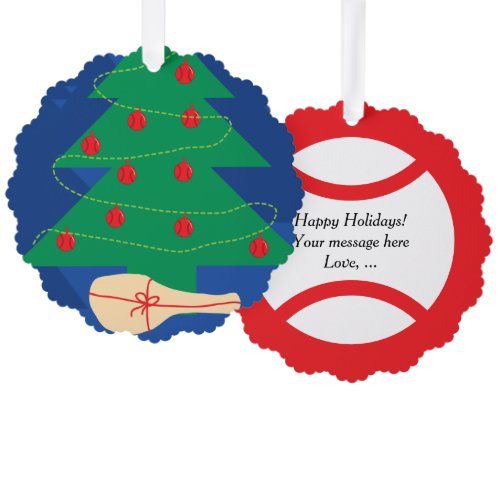 Cute tennis Christmas ornament card with envelope