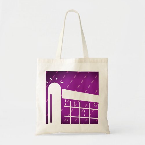 Cute tennis court net in the rain design custom tote bag