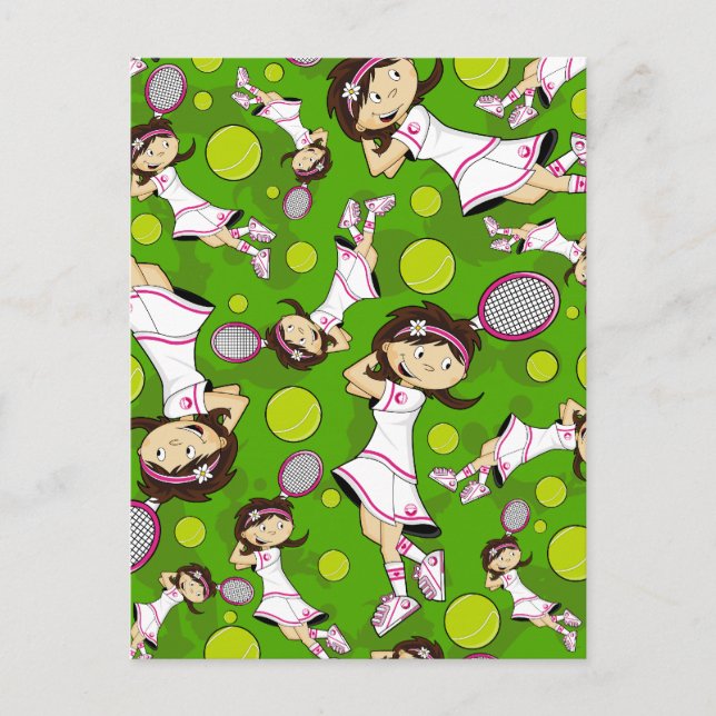 Cute Tennis Girl Card (Front)