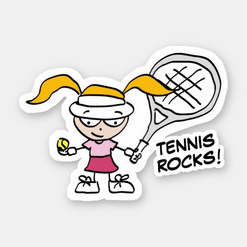 Cute tennis girl cartoon custom vinyl sticker