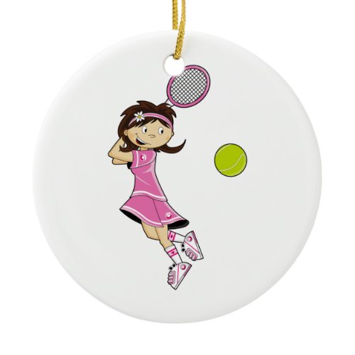 Cute Tennis Girl Ornament