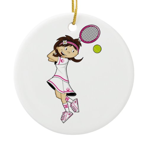 Cute Tennis Girl Ornament