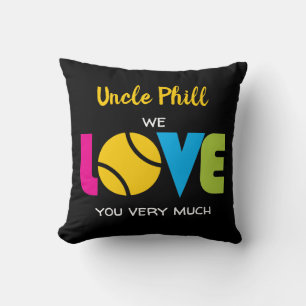 Cute Tennis LOVE - custom text Throw Pillow