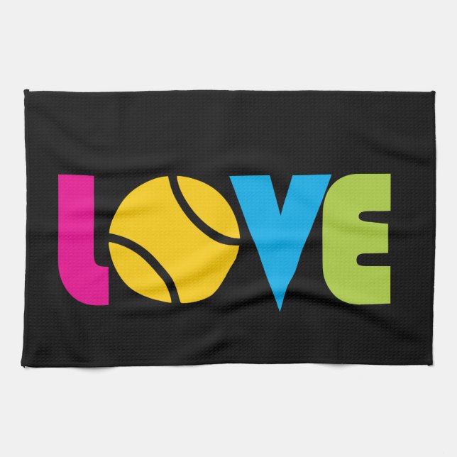 Cute Tennis  LOVE -   Kitchen Towel (Horizontal)