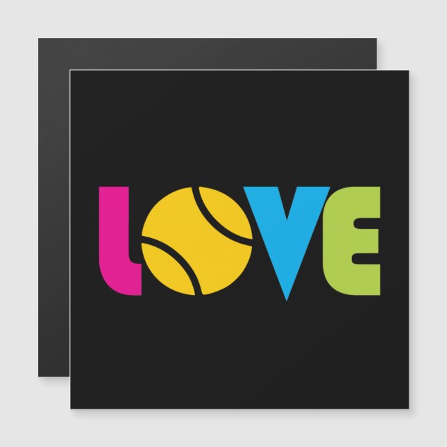 Cute Tennis  LOVE - magnetic card (Front/Back)