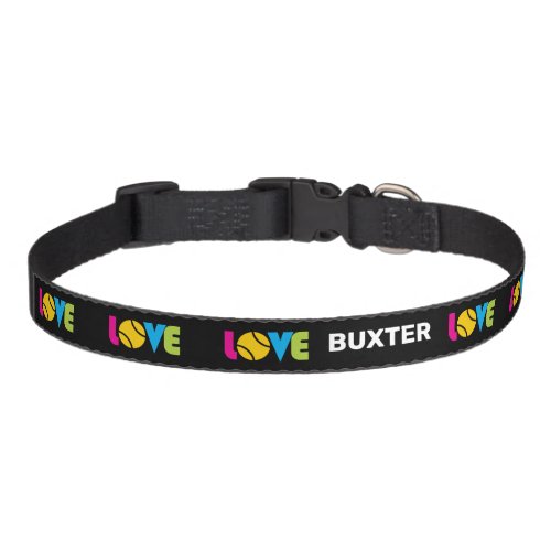 Cute Tennis  LOVE _  with name Pet Collar