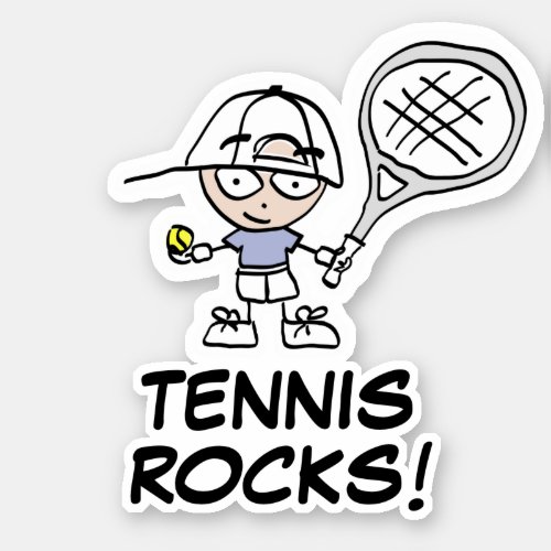 Cute tennis player cartoon custom vinyl sticker