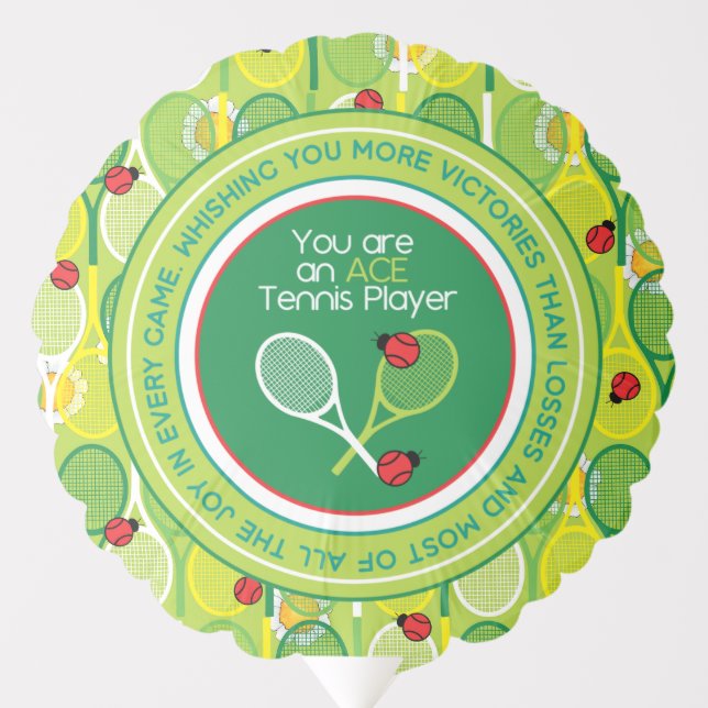 Cute tennis rackets with ladybirds medium balloon (Front)