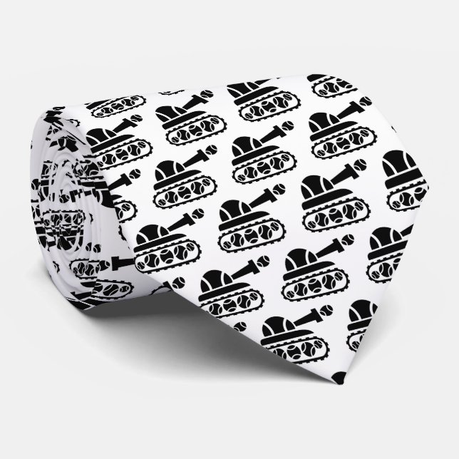 Cute tennis tank neck tie for player or coach dad (Rolled)