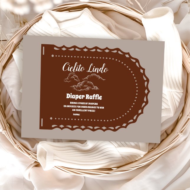 Cute Terracotta Cielito Lindo  Diapper Raffle Enclosure Card (Creator Uploaded)