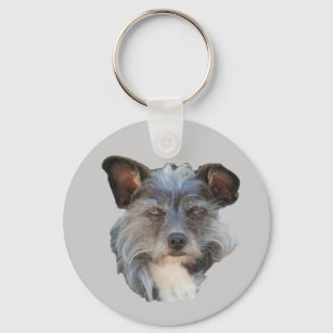 Cute Terrier Mixed Breed Mutt Dog Keychain
