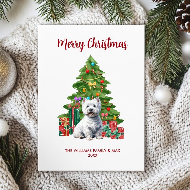 Cute Terrier Personalized Dog Family Christmas Holiday Card (Creator Uploaded)