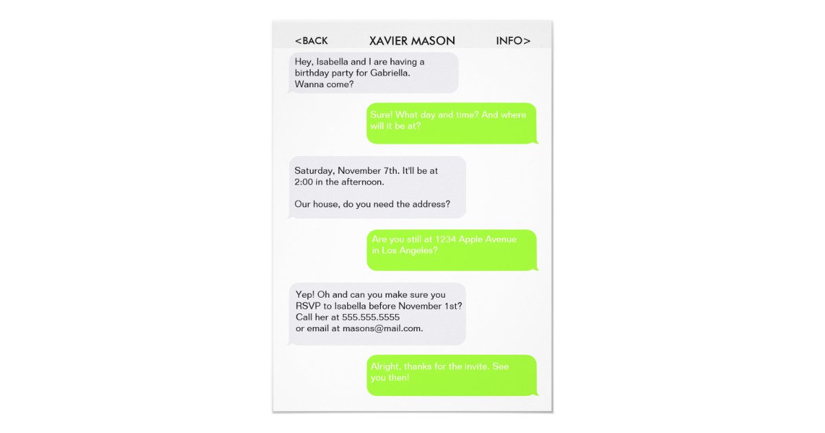 cute text message party invitation zazzle com party invitation text message