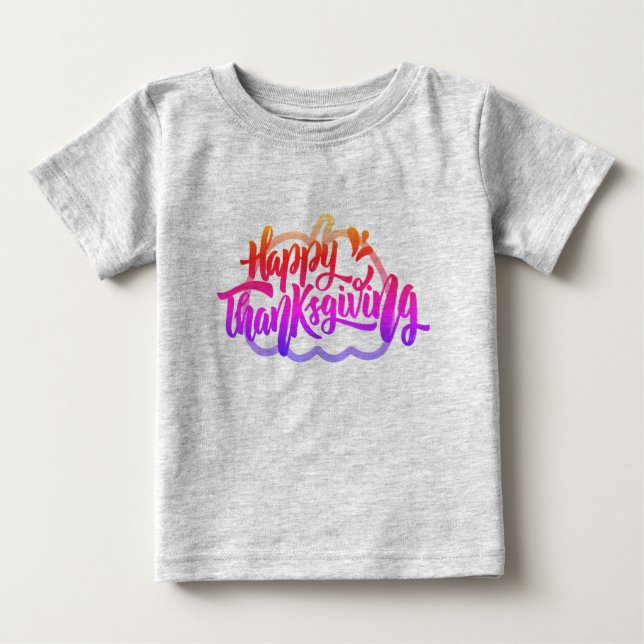 Cute Text on pumpkin for Thanksgiving  Baby T-Shirt (Front)
