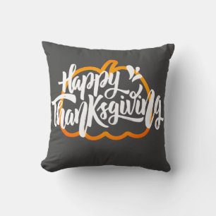 Cute Text on pumpkin for Thanksgiving Throw Pillow