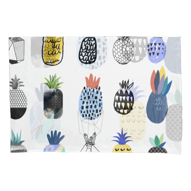 Cute textured pineapples, vintage collection. pillow case (Front)
