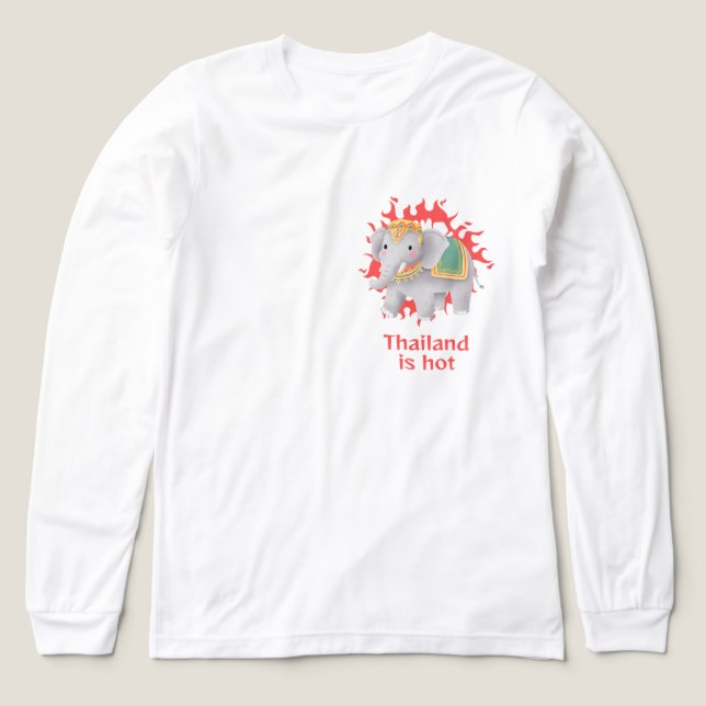Cute Thai Elephant and the Heat Tri-Blend Shirt (Design Front)