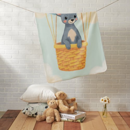 Cute Thai Ridgeback Puppy Balloon Pastel Baby Blanket