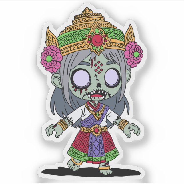 Cute Thai Zombie Sticker (Front)