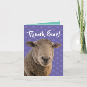 Cute Thank "Ewe" Card Featuring A Ewe