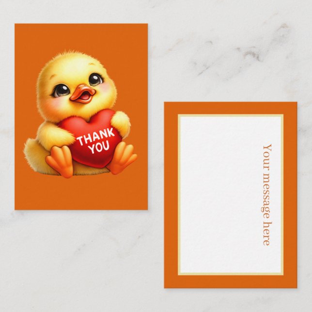 Cute thank you add message  note card (Front/Back)