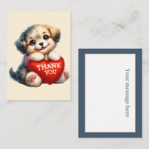 Cute thank you add message puppy note card