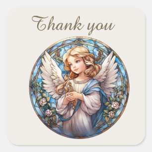 Cute thank you Angel  Square Sticker