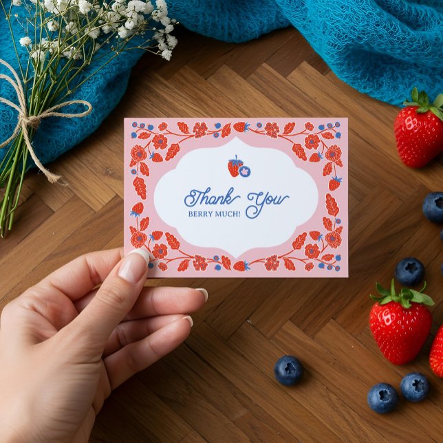Cute Thank You Berry Much Berry Sweet Baby Shower Card (Cute Thank You Berry Much Berry Sweet Baby Shower)