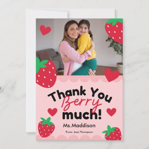 Cute Thank You Berry Much Greeting Card