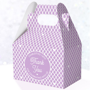 Cute Thank You Birthday Name Any Age Pretty Purple Favor Boxes