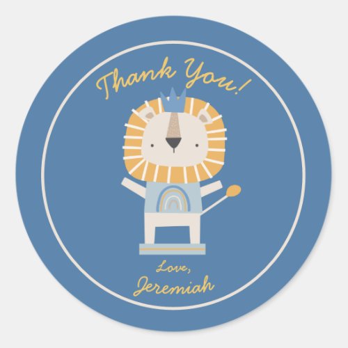 Cute Thank You Birthday Party Lion Sticker