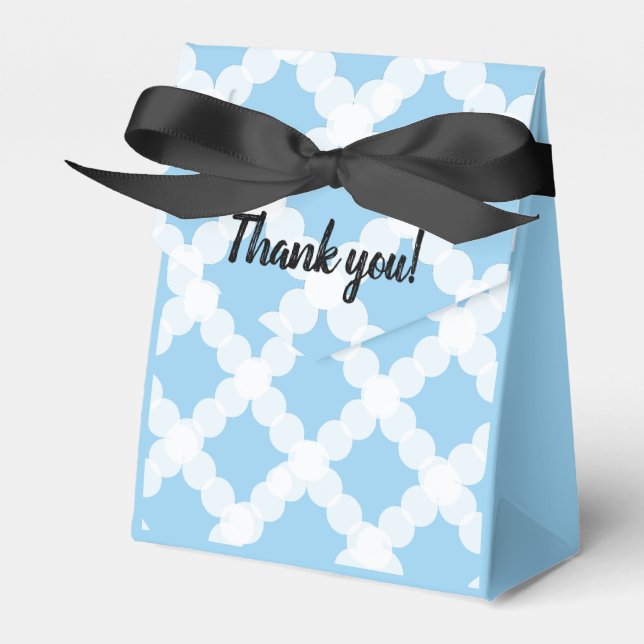 Cute Thank You Blue and white Favor Boxes (Front Side)
