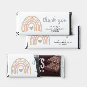 Cute Thank You Boho Rainbow Boy Baby Shower Hershey Bar Favors
