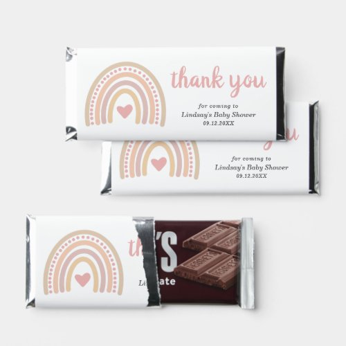 Cute Thank You Boho Rainbow Girl Baby Shower Hershey Bar Favors