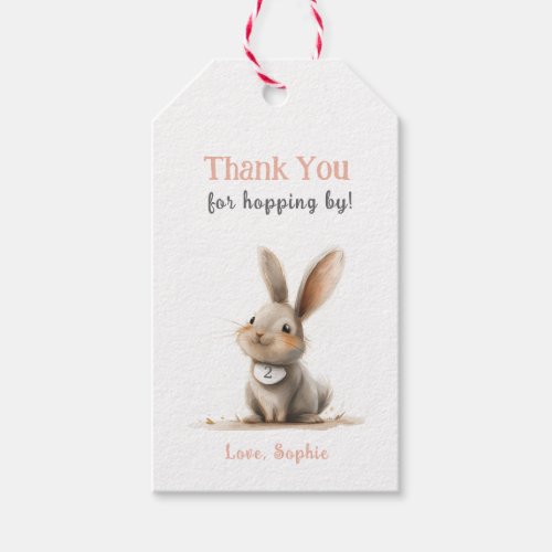 Cute Thank You Bunny Birthday Gift Tags
