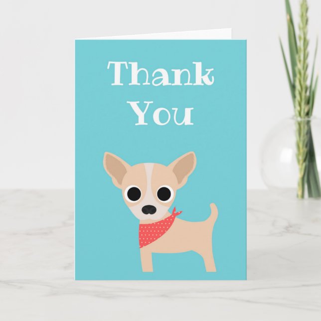 Cute Thank You Card Chihuahua Dog Blank Inside (Front)