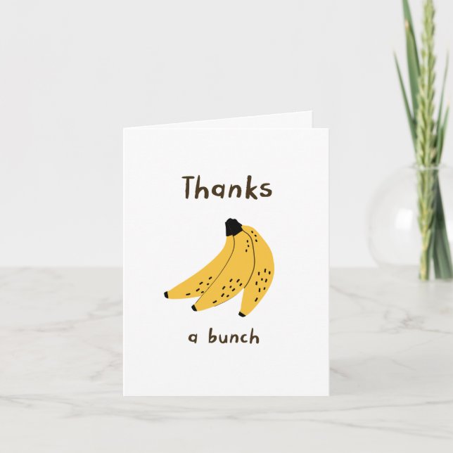 Cute Thank you card with a bunch of bananas (Front)