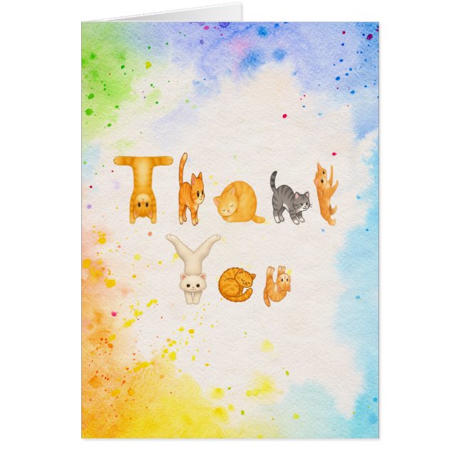 Cute Thank You Cats Design | Cat Lover Thank You  (Front)
