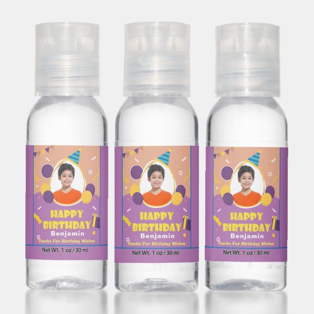 Cute Thank You Child Birthday Photo Hand Sanitizer (Set)