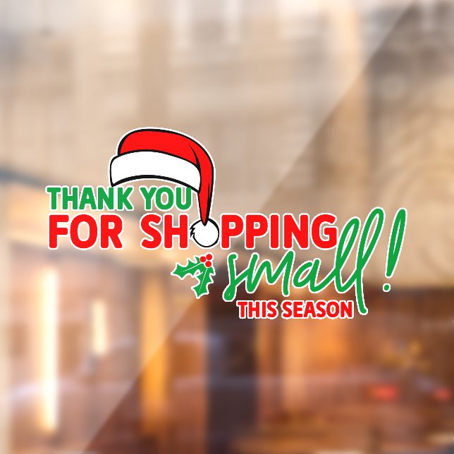 Cute thank you Christmas shop  Window Cling (Sheet 2)