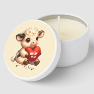 Cute thank you customizable elephant cow mini candle favors