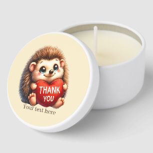 Cute thank you customizable elephant hedgehog mini candle favors