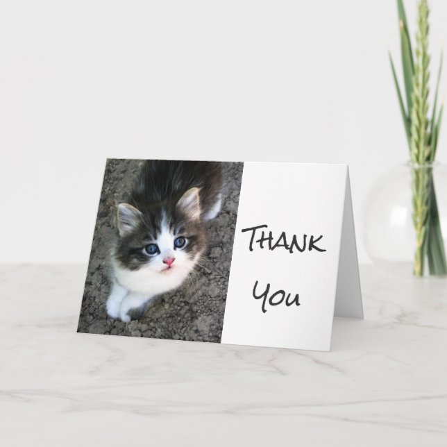 CUTE "Thank You" Customizable Personalizable Thank You Card (Front)